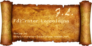 Fürster Leopoldina névjegykártya